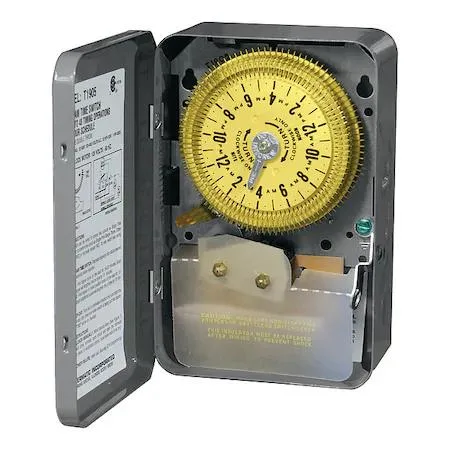 Grey steel rectangular enclosure with front dial and toggle switches
