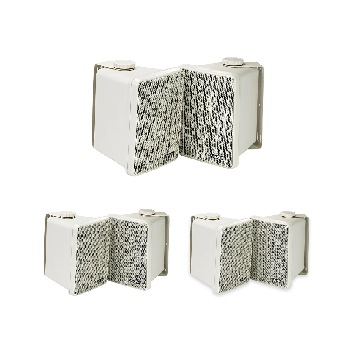 KICKER KICKER KB6B Grey Indoor Outdoor Speakers 3 Pair 6.5-inch — product photo