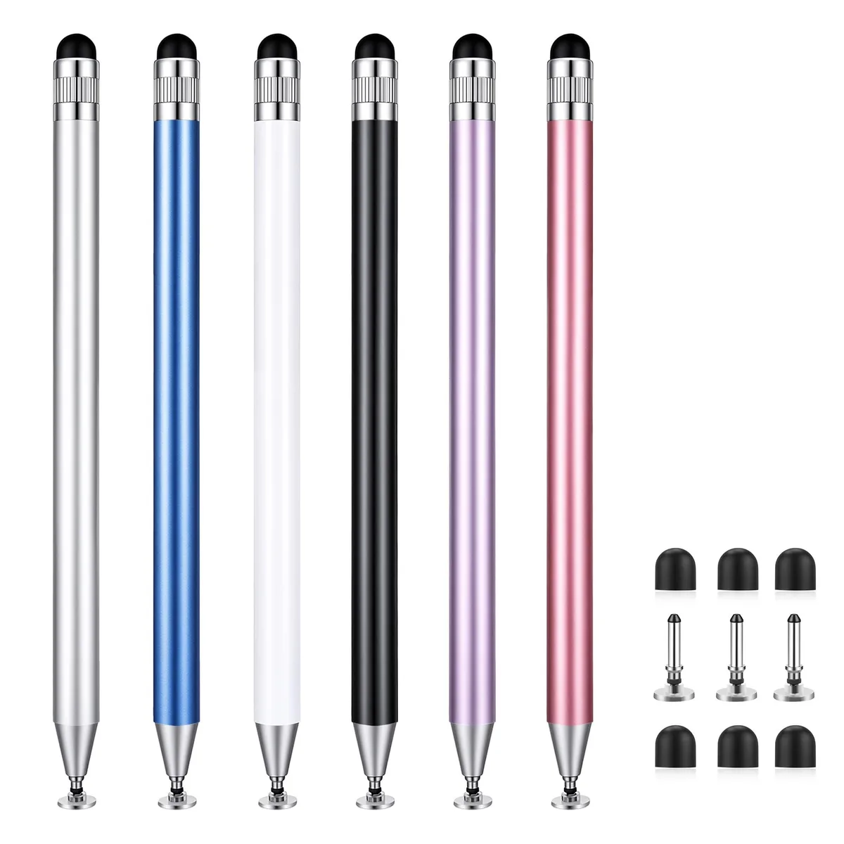Zcitek 2-in-1 Capacitive Stylus 6-Pack with Replacement Tips — product photo