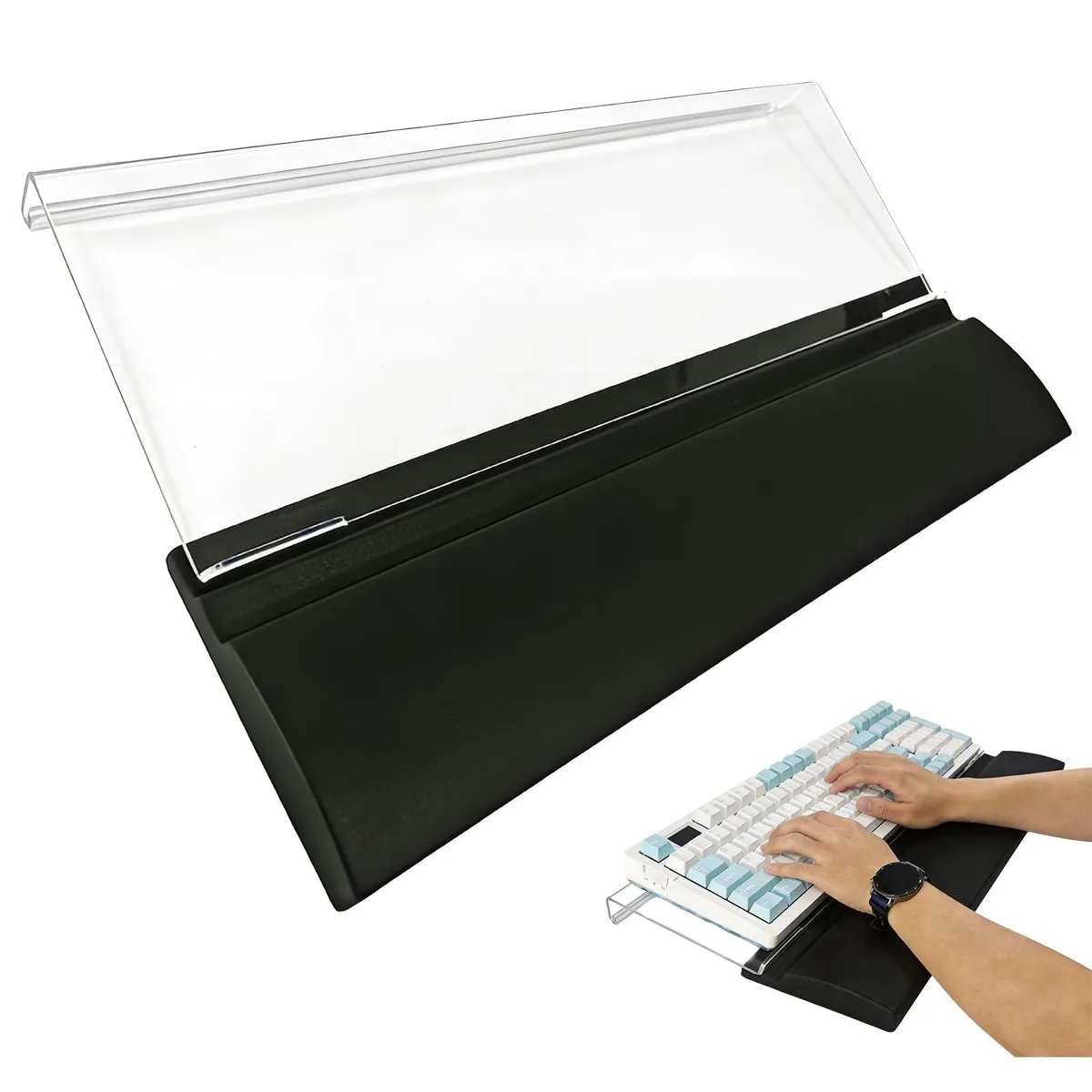 Keychron GC-AKT-003WRC Acrylic Keyboard Stand with Silicone Wrist Rest Clear 16.9 x 5.7 inches — product photo