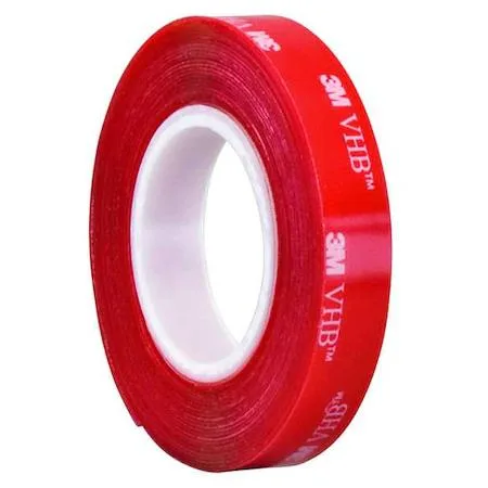 Clear foam tape roll on a liner, half-inch wide, five yards long