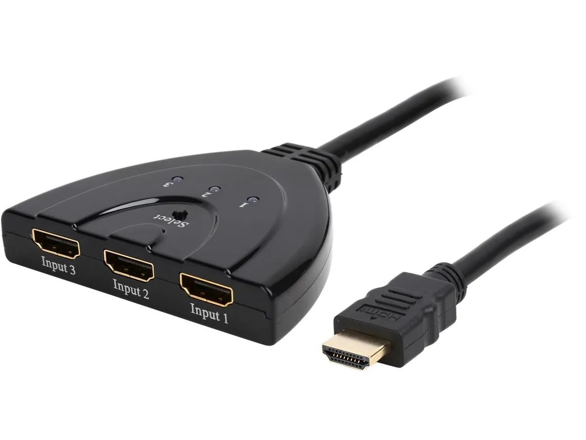 sakose sakose HM-SW301KT 3-port HDMI video switch 21 inch pigtail — product photo