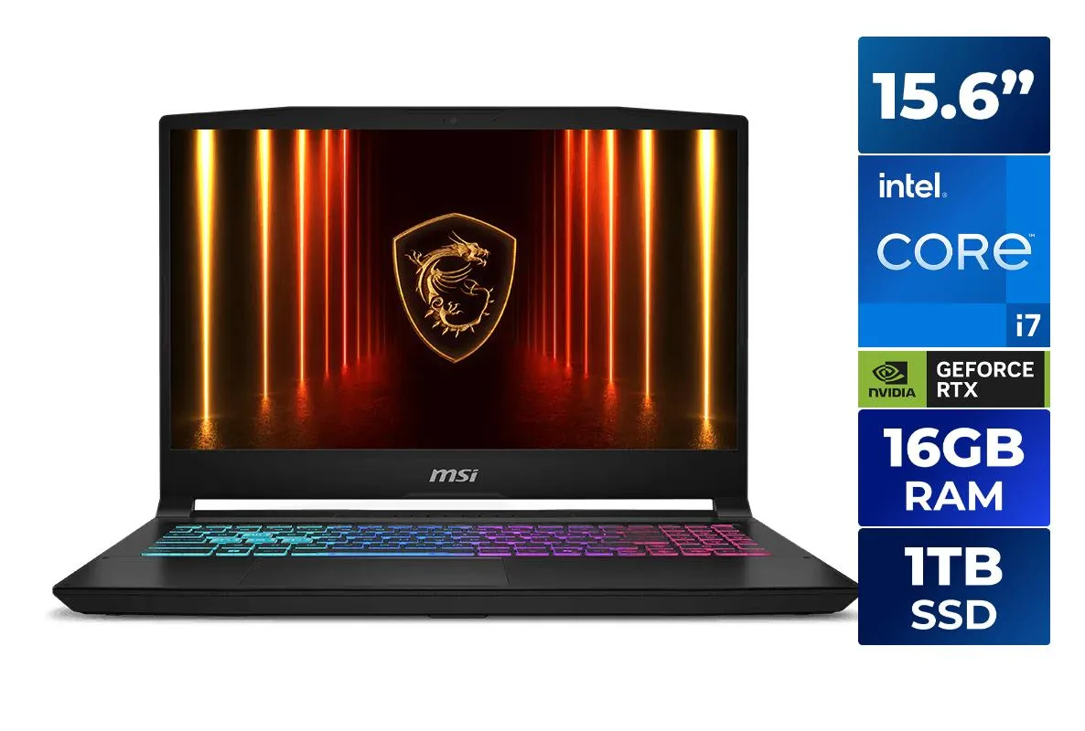 MSI MSI KATANA15HXB14293 gaming laptop 15.6 QHD 165Hz i7-14650HX RTX 5070 16GB 1TB — product photo