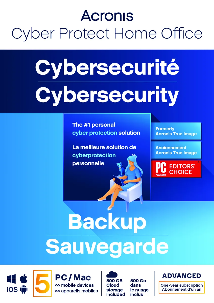 Acronis Inc. Acronis Cyber Protect Home Office Advanced 5 Computers 500 GB Cloud 1 Year Download — product photo