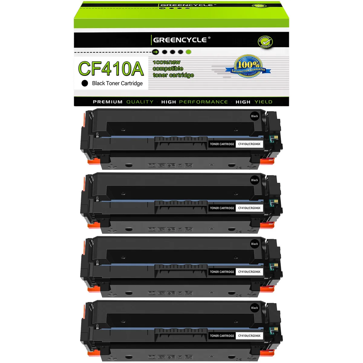 GREENCYCLE GREENCYCLE 410A CF410A 4 Pack Black Toner Cartridge — product photo