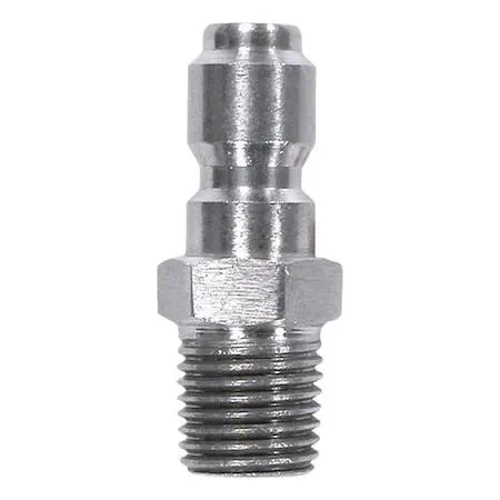 Galvanized steel quick-connect plug with male NPT thread