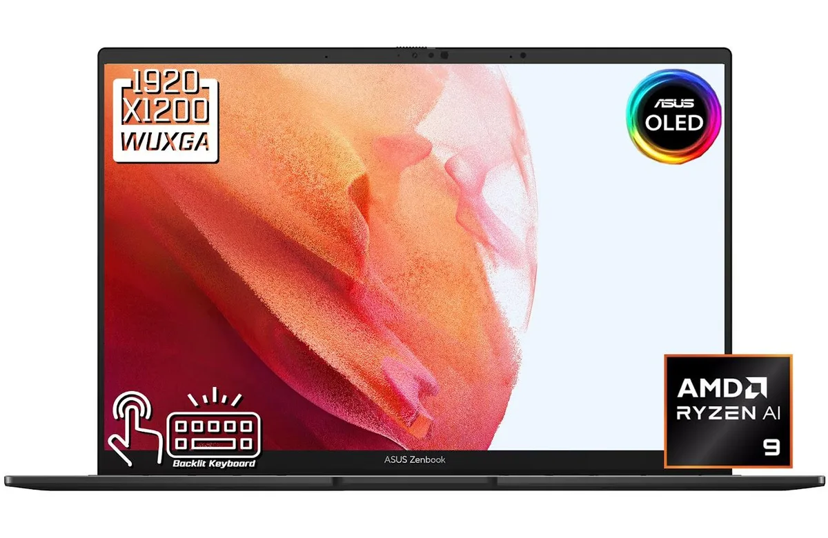 ASUS ASUS Zenbook 14 Business Laptop AMD Ryzen AI 9 465 16GB 512GB 14" OLED Touch WUXGA 60Hz Gray — product photo