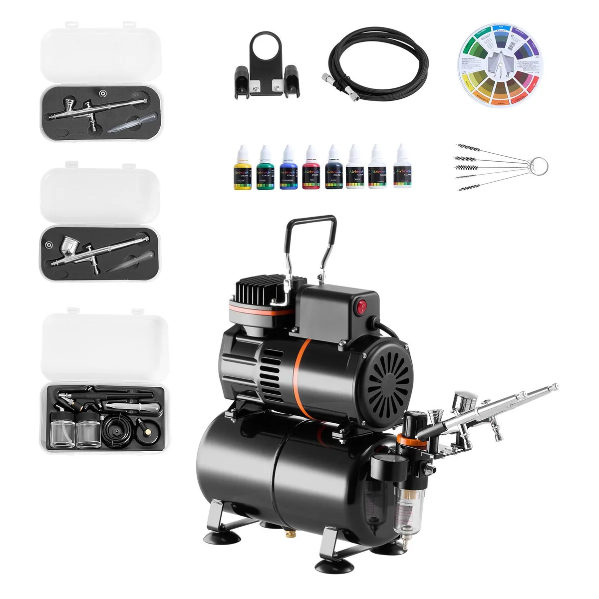 VEVOR VEVOR Airbrush Kit 1/6 HP Compressor Tank 3 Dual-Action .3 .5 mm Nozzles — product photo