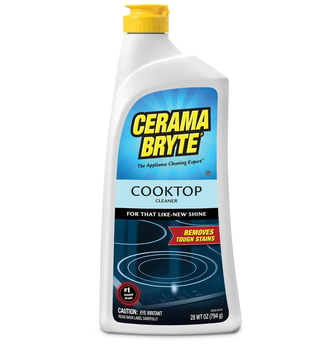 White 28 oz bottle of Metra Cerama Bryte cooktop cleaner
