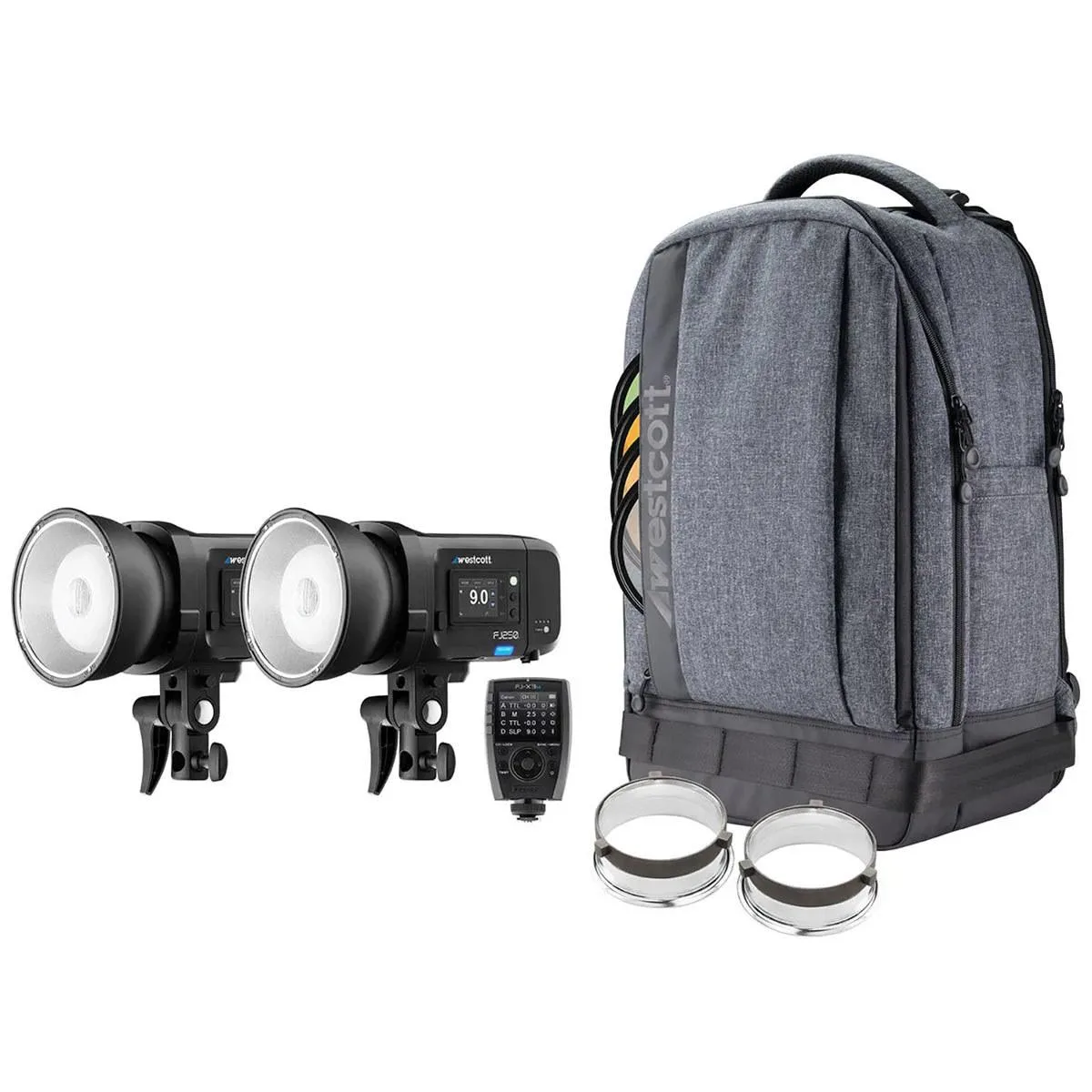 Westcott Westcott FJ250 250W Strobe 2-Light Backpack Kit with FJ-X3 S Sony Trigger — product photo