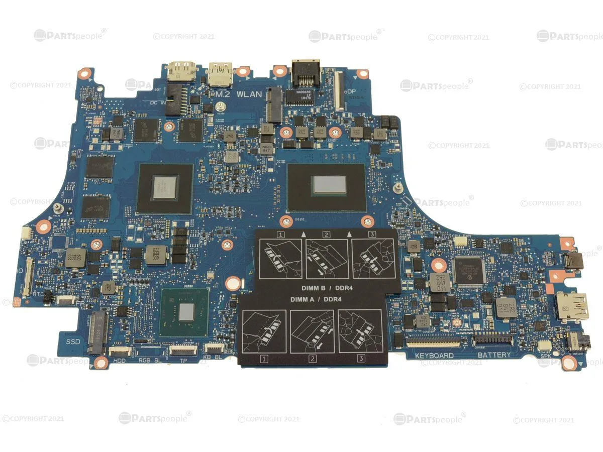 DELL DELL G7 7590 Motherboard Core i7-8750H 2.2GHz GTX 1050 Ti W7TYP — product photo