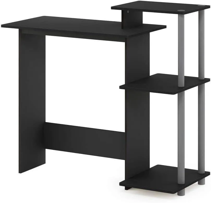 PISKEKAT PISKEKAT Computer Desk with Square Shelves Black/Grey 39x15x33 inches — product photo