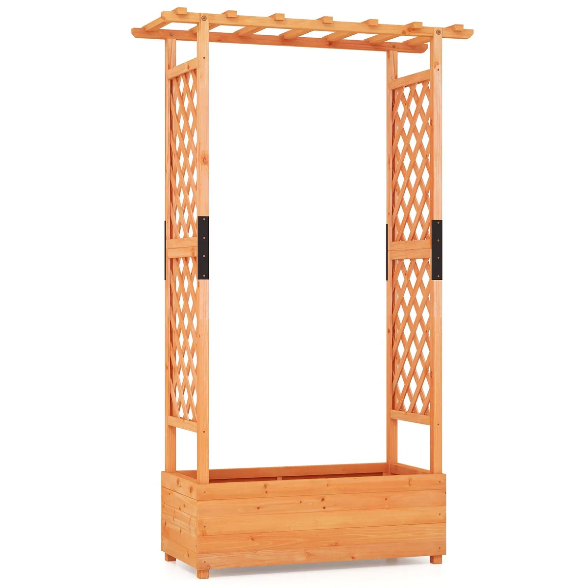 SlickBlue SlickBlue Raised Garden Bed with Arch Trellis Orange 43.5" x 17.5" x 72 — product photo