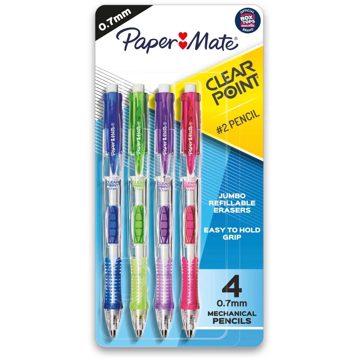 None Continuous None Continuous Paper Mate Clear Point Mechanical Pencils 0.7mm HB 2 Fashion Barrels 4 Count — product photo
