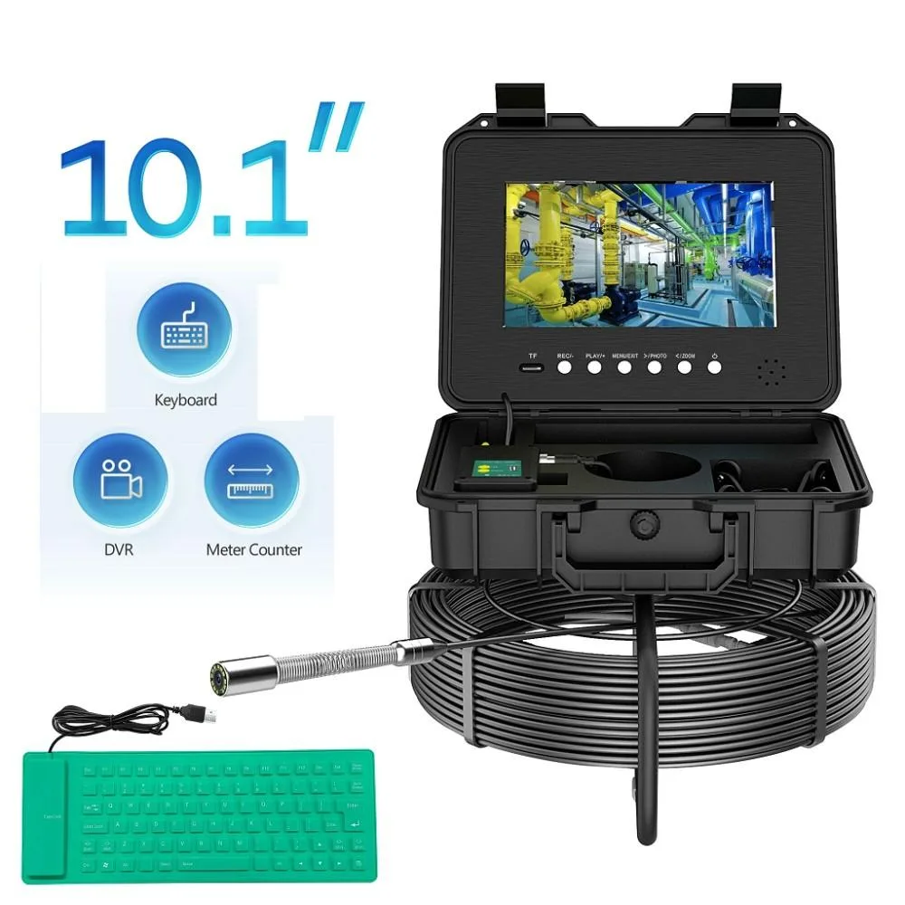 visiPower visiPower 10" AHD 2MP Sewer Inspection System 10.1" Monitor 5mm Cable 80m/262ft DVR 16GB — product photo