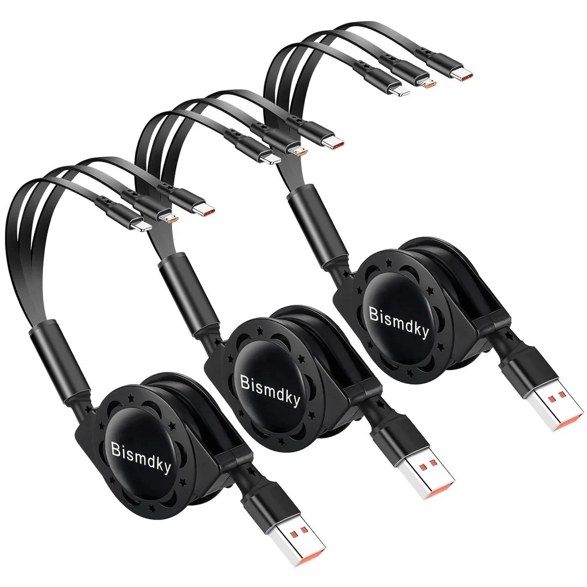 Mobee Mobee 3-Pack Retractable 3-in-1 Cable 3.0A 210 copper cores — product photo