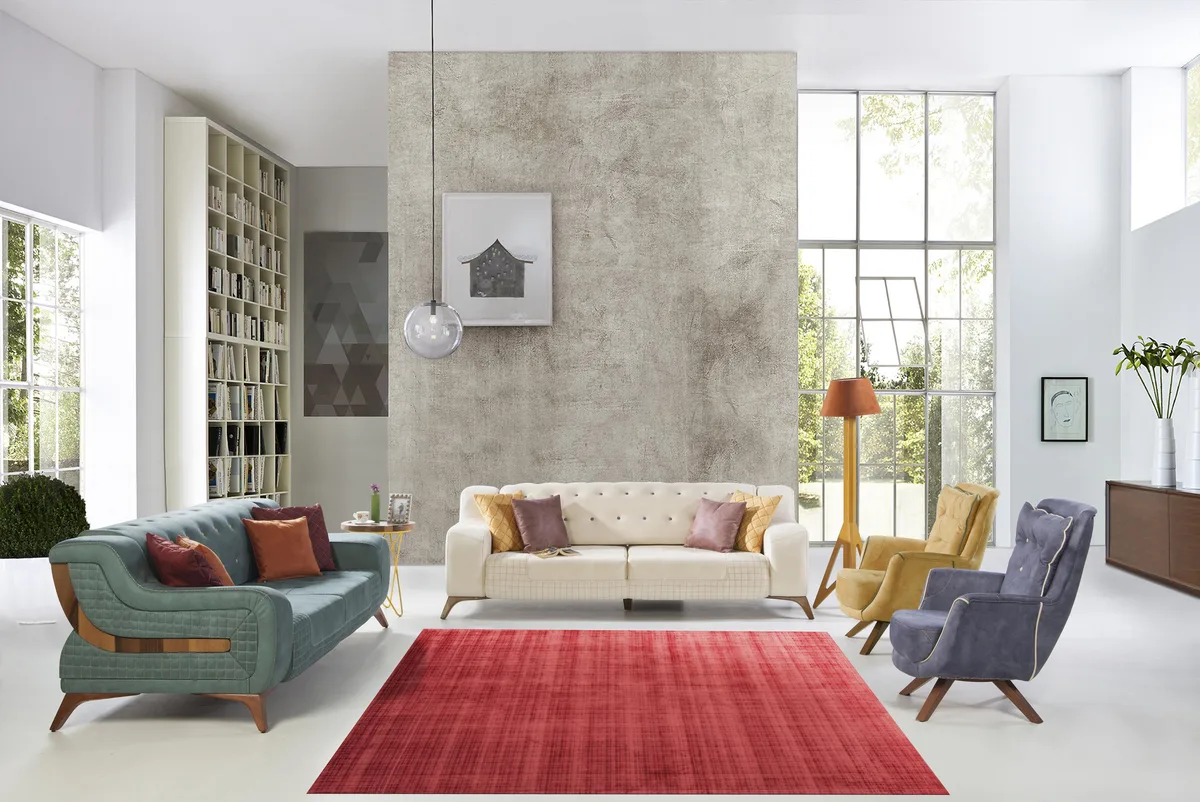 EORC EORC Handwoven Viscose Red Contemporary Solid Milano Rug 8'9 x 11'9 area rug — product photo
