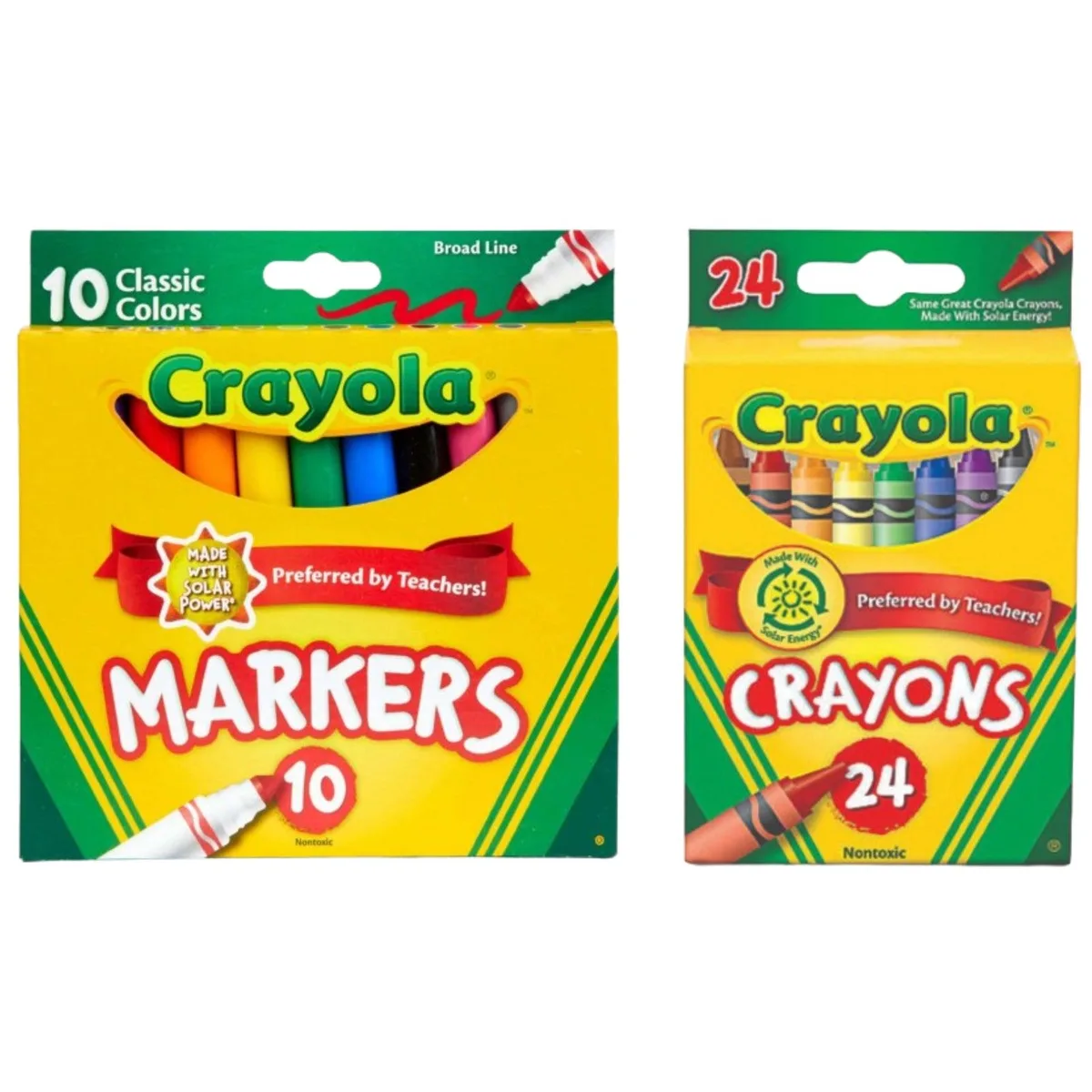 Crayola Crayola SP-53649260609854 10 Broad Line Markers 24 Crayons illustration — product photo