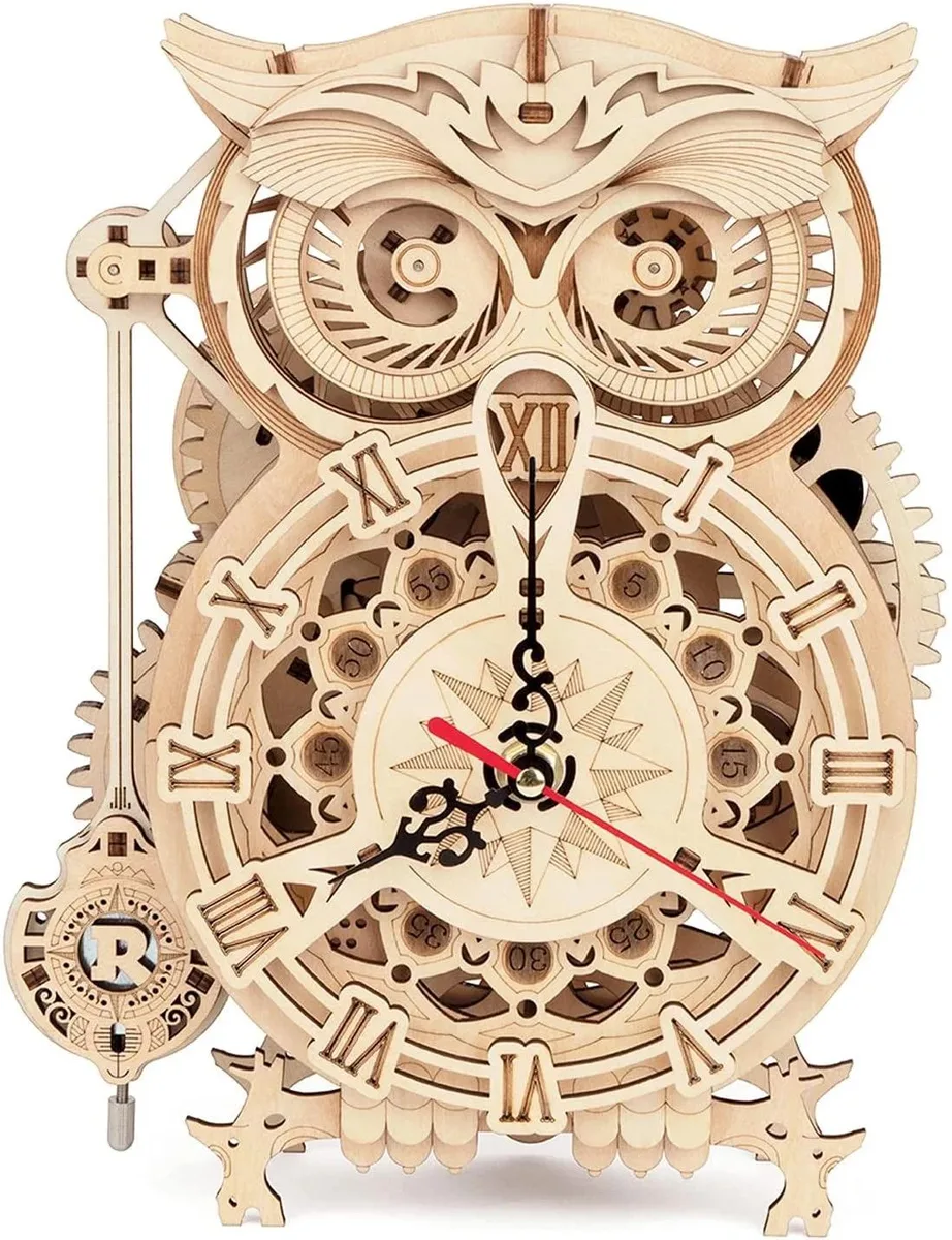 ROKR ROKR 3D Puzzle Owl Clock Mechanical Model Kit 161PCS — product photo