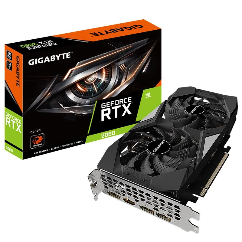 GIGABYTE GIGABYTE GV-N2060D6-12GD GeForce RTX 2060 graphics card — product photo