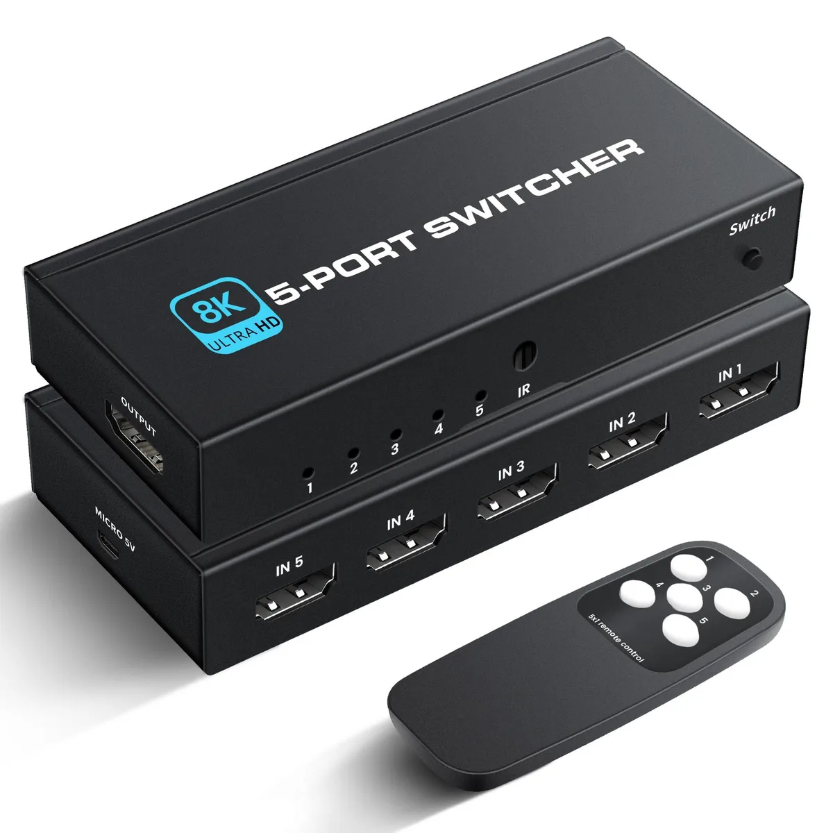 BUCIER BUCIER 5-Port HDMI 2.1 Switch 8K@60Hz 4K@120Hz Model 6089 — product photo