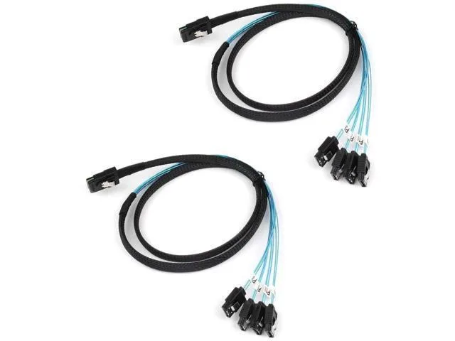 Fervit Fervit Reversed Mini SAS 36Pin SFF8087 Male to 4 SATA 7Pin Female Cable 2PCS — product photo