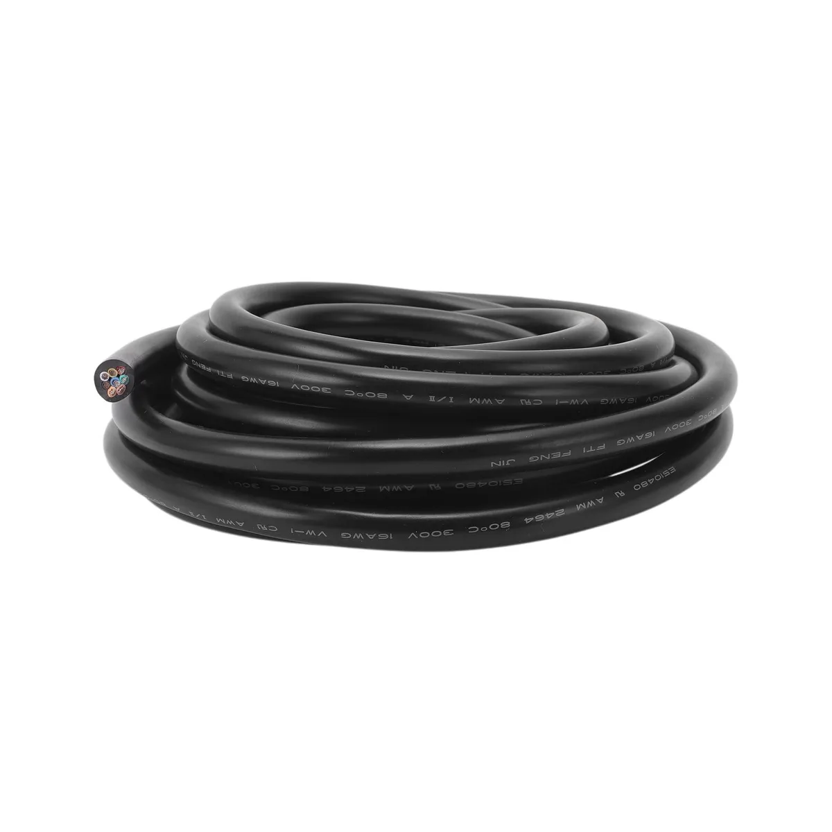 Black 16-foot 8-conductor cable with soft-touch jacket
