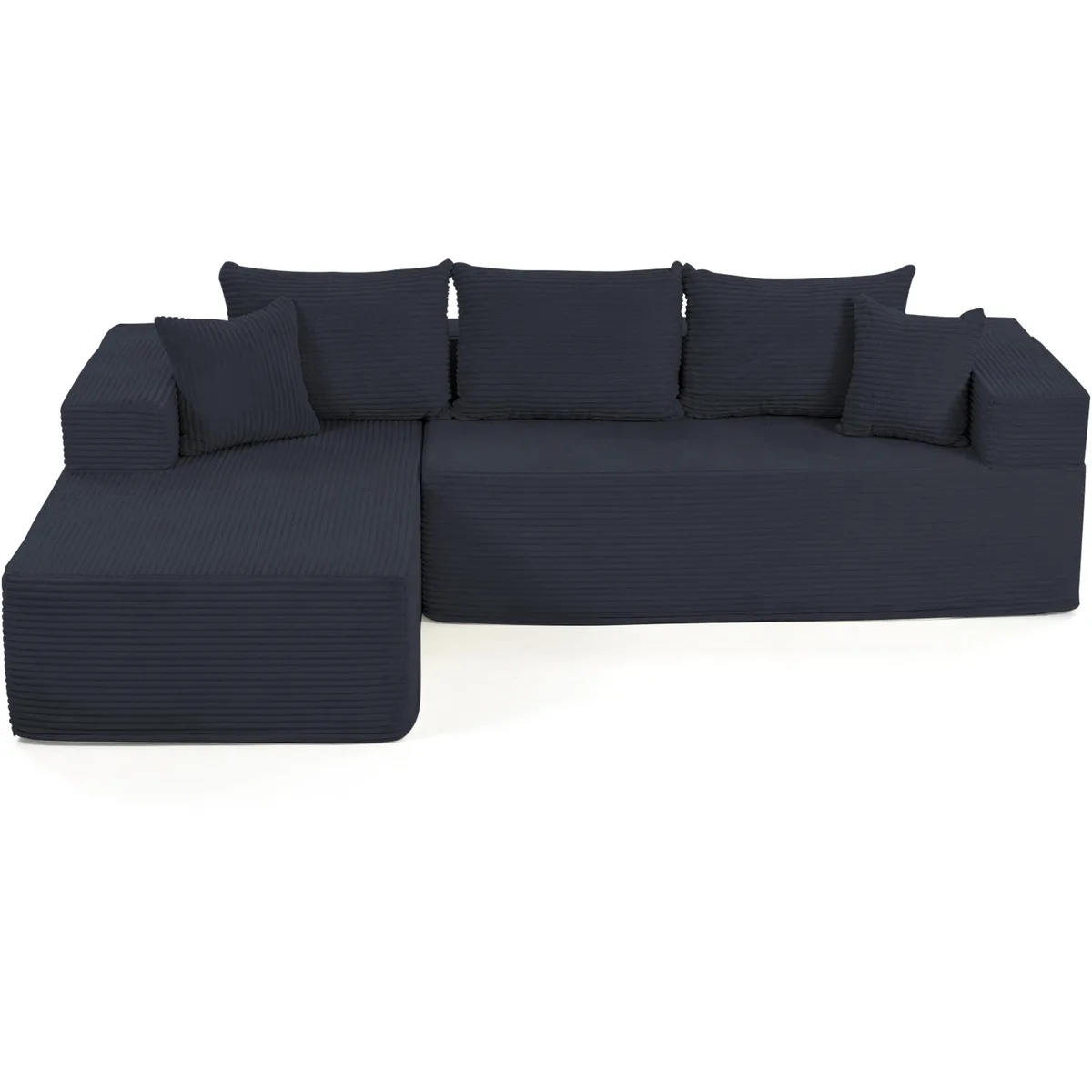 VANBOW VANBOW Modular L-Shape Sectional Sofa, Corduroy, Black, 105'' Chaise 50' — product photo