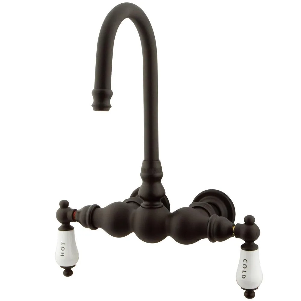 KINGSTON BRASS Kingston Brass CC3T5 Wall Mount Clawfoot Tub Filler Polished Brass — product photo