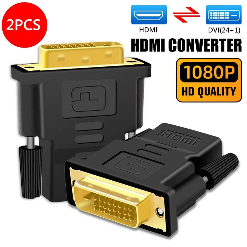 AUBEAMTO AUBEAMTO DVI-D 24+1 Male to HDMI Female Bi-Directional Adapter 2-Pack — product photo