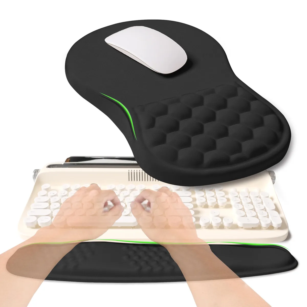  KUOSGM 2H1TZ8-001 2-in-1 Ergonomic Set Black 17.1x7.9 in — product photo