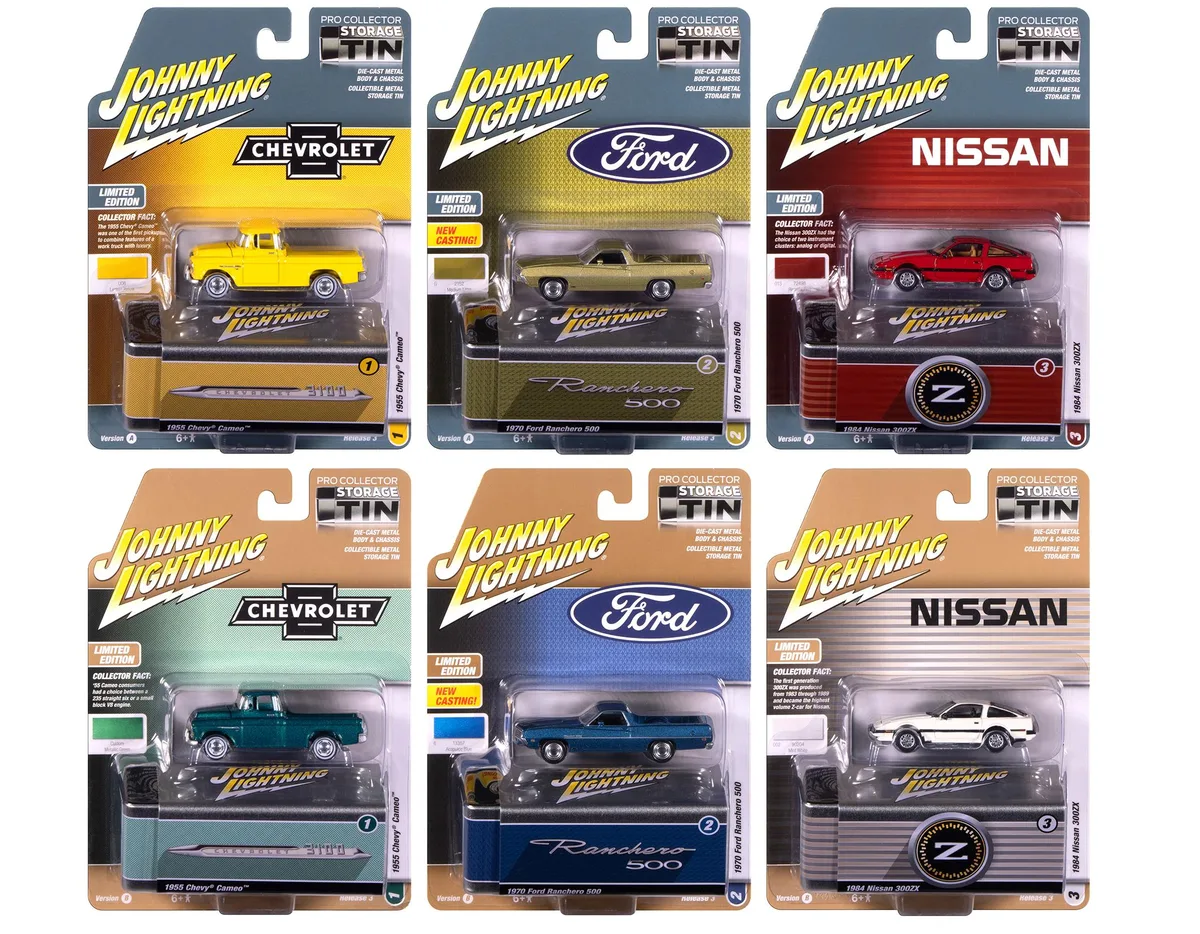 JOHNNY LIGHTNING JOHNNY LIGHTNING Collector's Tin 2025 Set of 6 Cars Release 3 hobby collectible — product photo