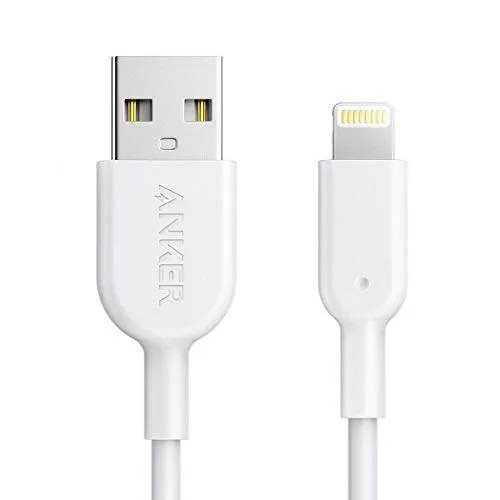 White Anker Powerline II Lightning cable, 3 ft length
