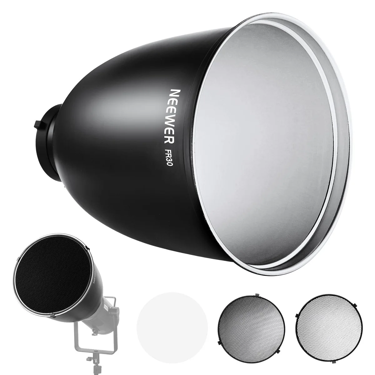  Neewer 10104610 Deep Focus Reflector Bowens Mount 15°/30° Grids 45° Diffuser — product photo
