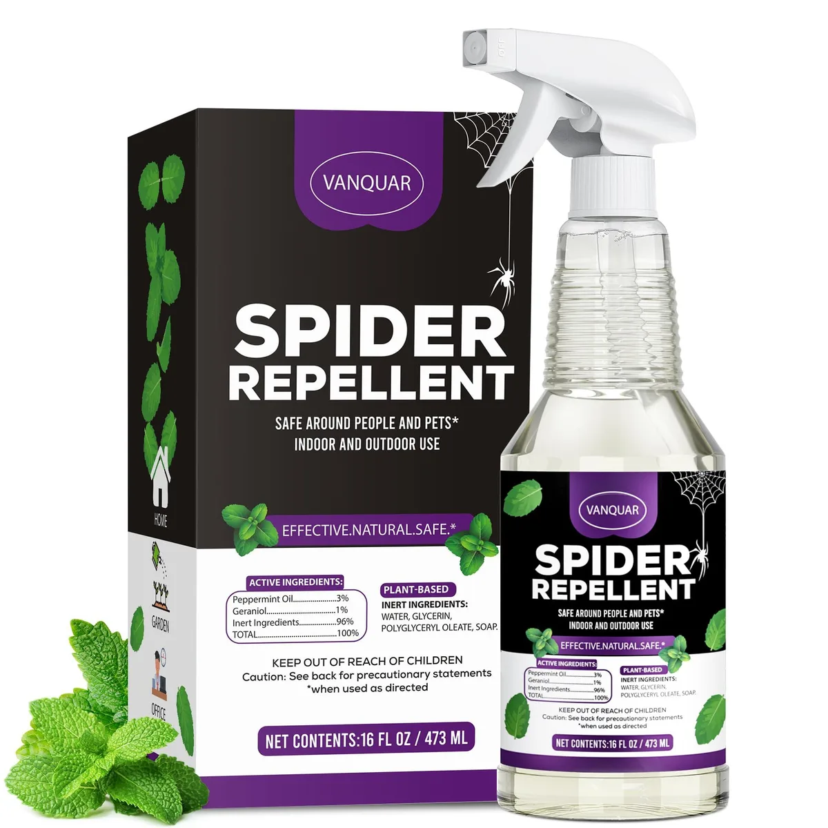 Clear 16 oz spray bottle with trigger nozzle
