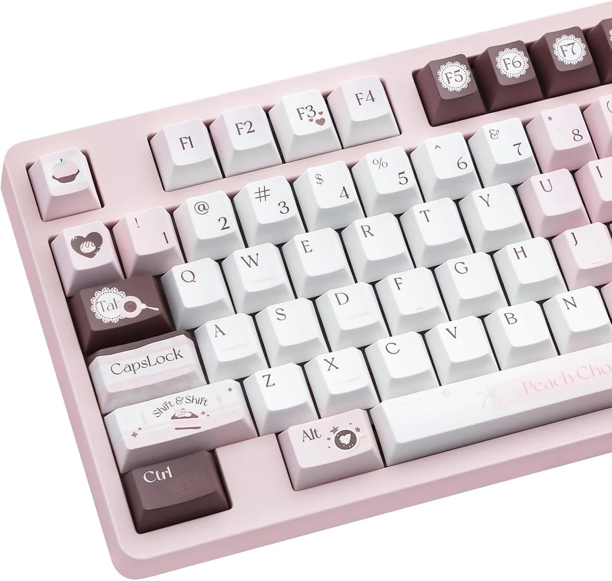 TUKO TUKO 130-Key Pink Brown Keycap Set Cherry Profile PBT — product photo