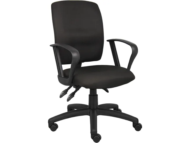 BOSS Office Products BOSS Office Products B3037-BK task chair black fabric loop arms — product photo
