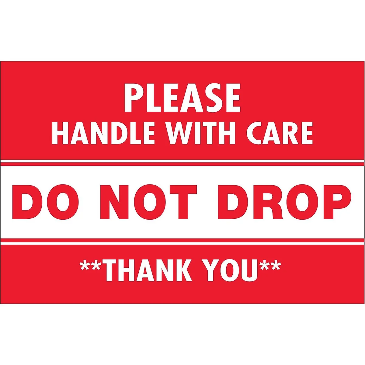 Tape Logic Tape Logic "Do Not Drop" Labels 2" x 3" Red/White 500/Roll DL1313 — product photo