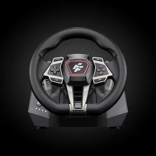 FlashFire FlashFire F107 Racing Wheel Set with Force Feedback, 900° Rotation, 3 Pedals, H-Shifter, Black — product photo