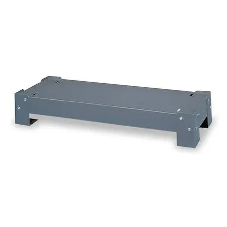 Rectangular steel bin base, grey finish, 33 3/4 in wide, 9 in deep, 5 3/4 in high
