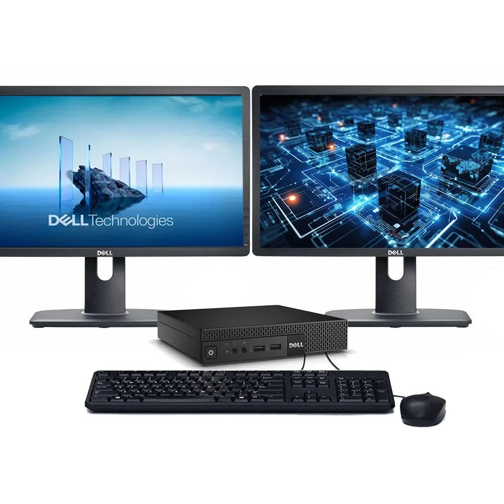 DELL DELL OptiPlex 3060/5060/7060 Micro i7-8700T 2.4GHz 16GB 128GB SSD 22" dual display — product photo