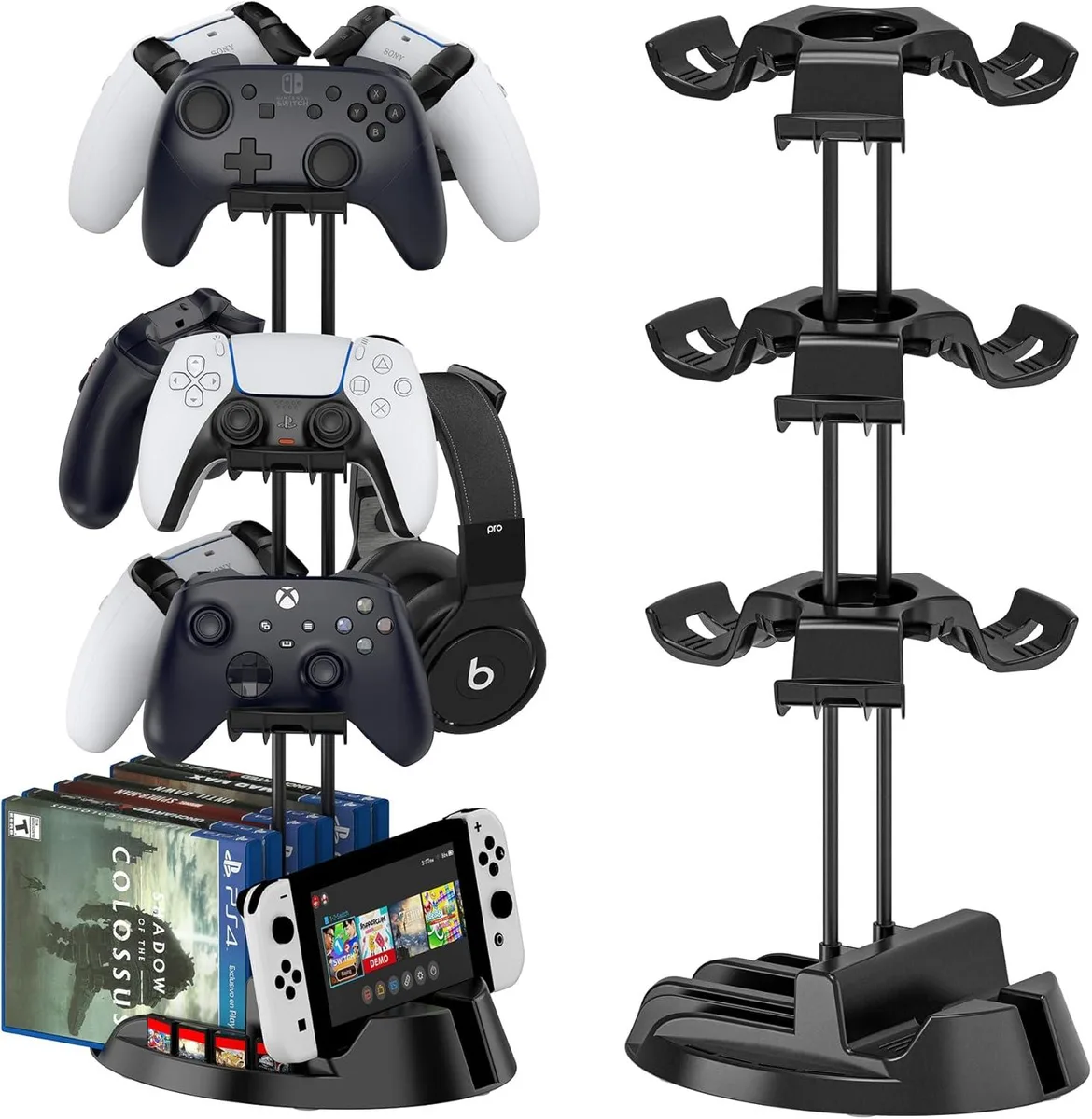 BONAEVER BONAEVER 3-Tier Controller Headset Stand Black — product photo