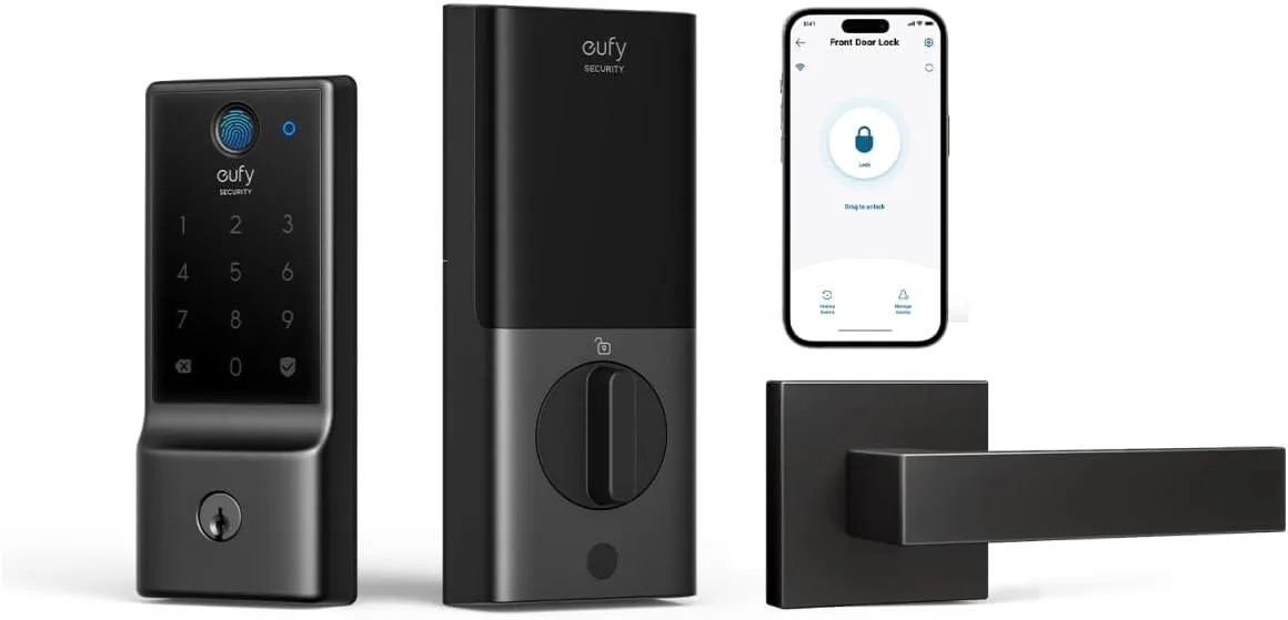 eufy eufy Smart Lock C220 with Door Lever Fingerprint WiFi Black — product photo