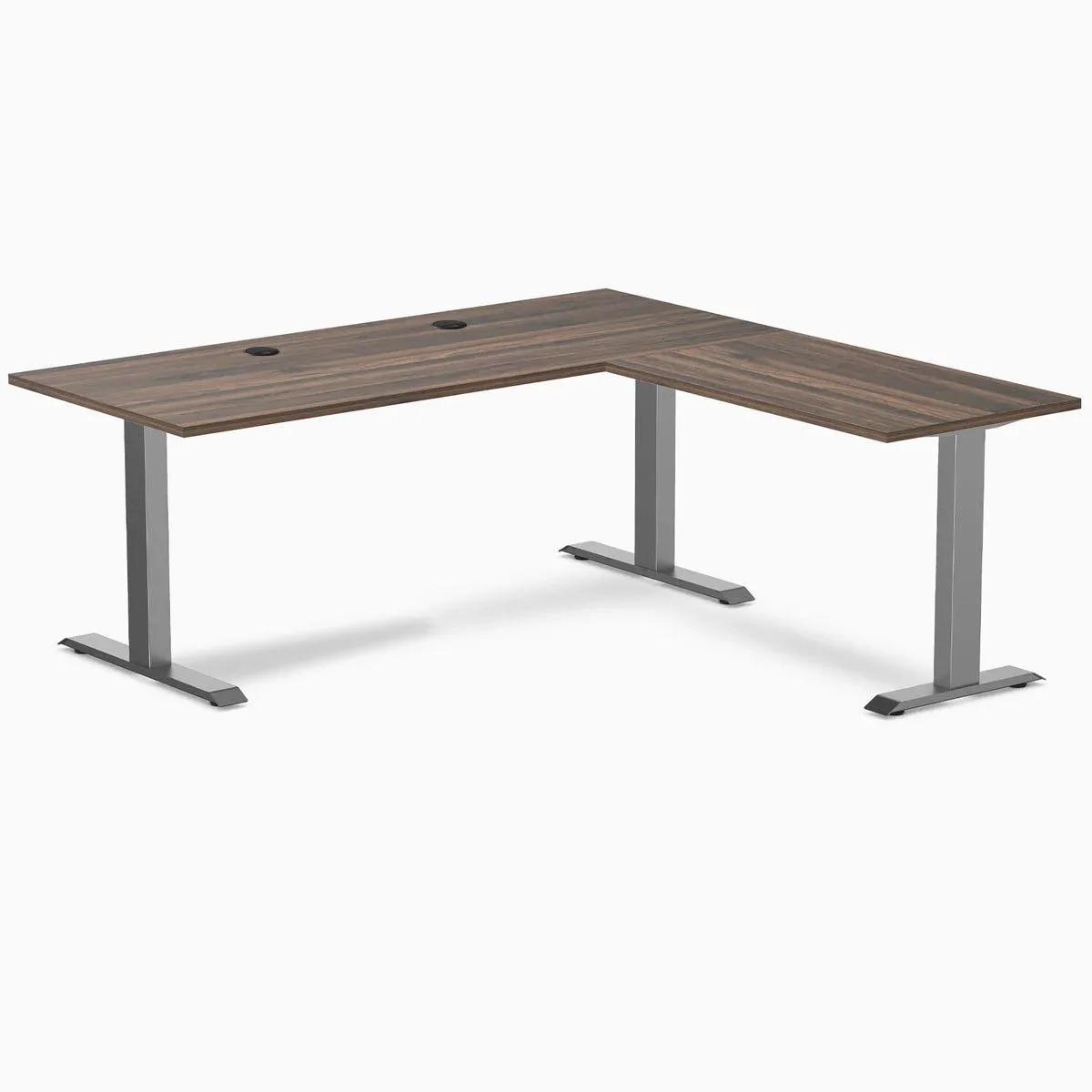 Desky Desky Zero Laminate L-Shape Desk Jarrah Legno Space Gray 70.9x29.5x68.9x23.6 in — product photo