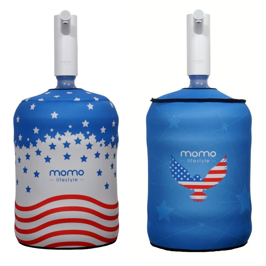 MOMO LIFESTYLE LLC MOMO LIFESTYLE LLC 5 Gallon Bottle Sleeve Reversible Neoprene Americana — product photo