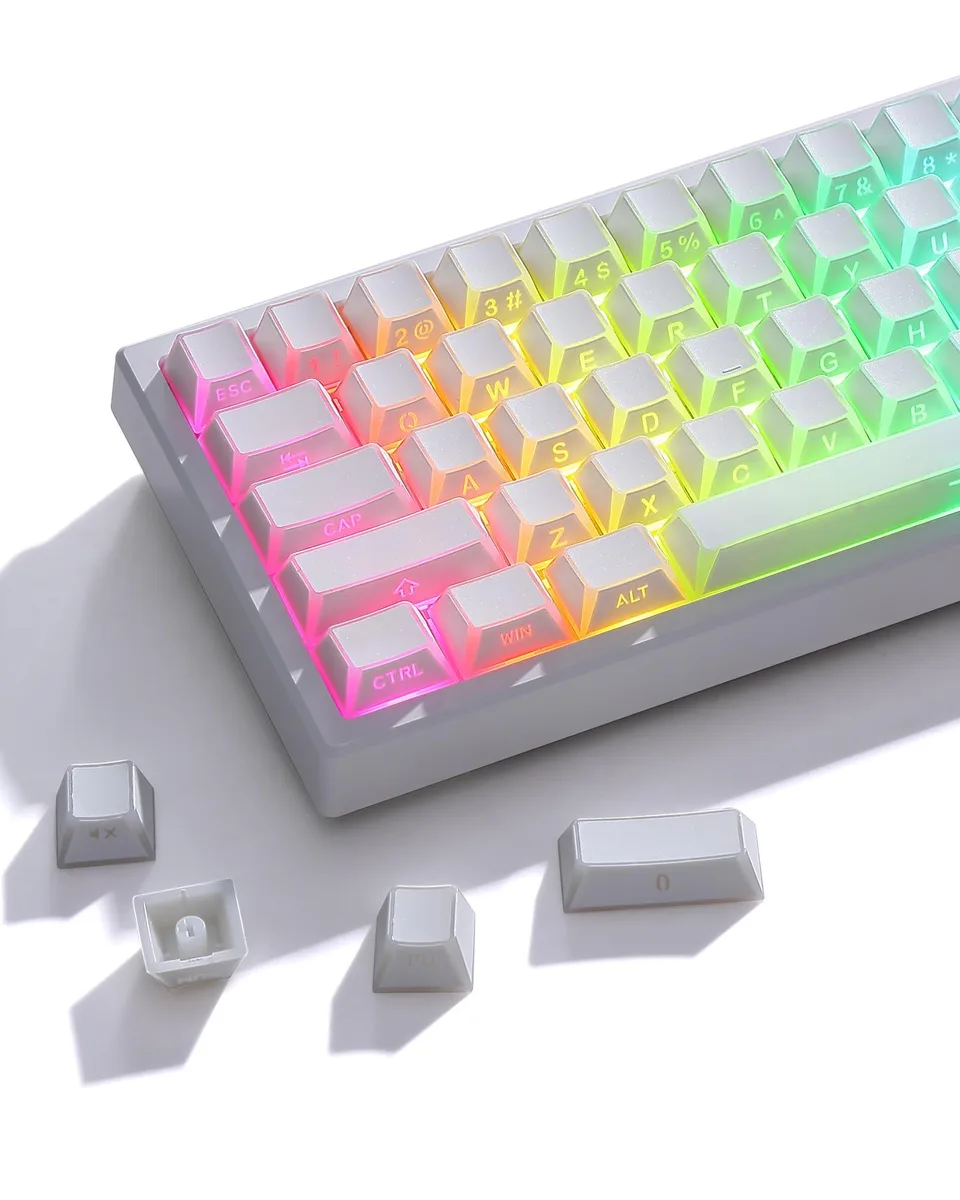 Womier Womier Keymatic Keycaps Cherry Profile Clear White Side Engraved 136 Key keyboard accessory — product photo