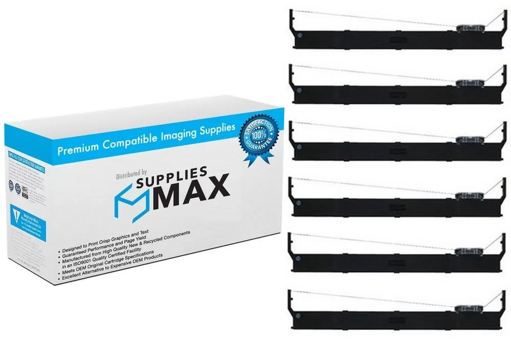 SuppliesMax SuppliesMax Lexmark 13L0034 Black Printer Ribbon 6 Pack — product photo