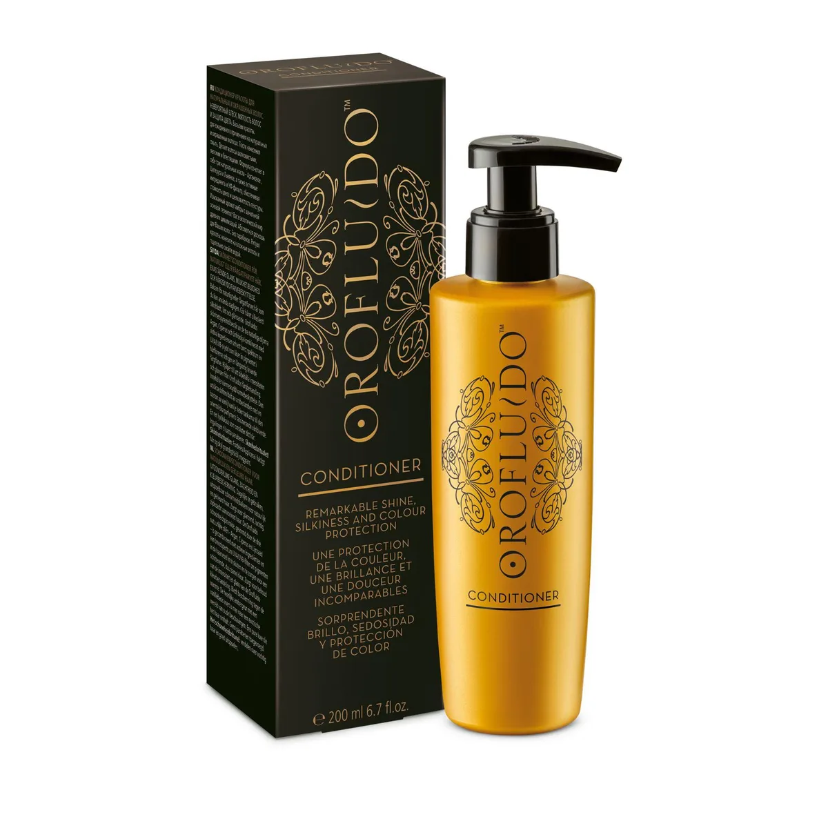 White 200ml plastic bottle with gold cap and label