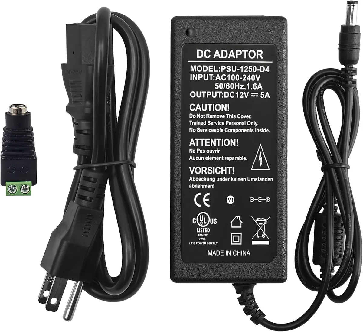 BASEUS BASEUS 12V 5A AC Adapter with Female Plug Connector — product photo