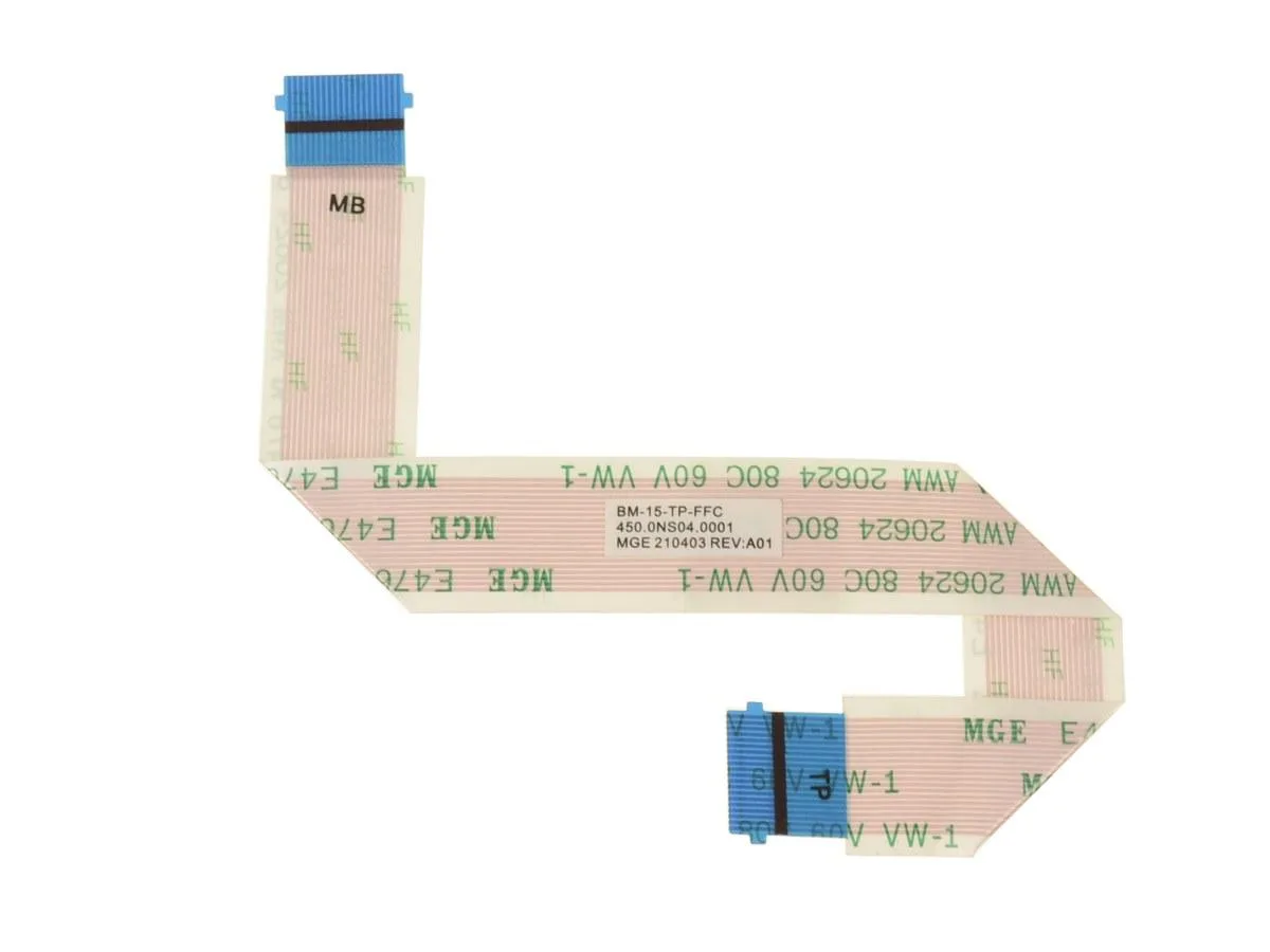 Flat beige ribbon cable with connectors at both ends